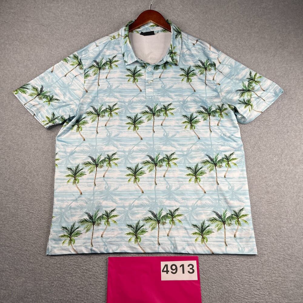 Yatta Golf Performance Polo Shirt Tropical Print Casual Mens 2XL